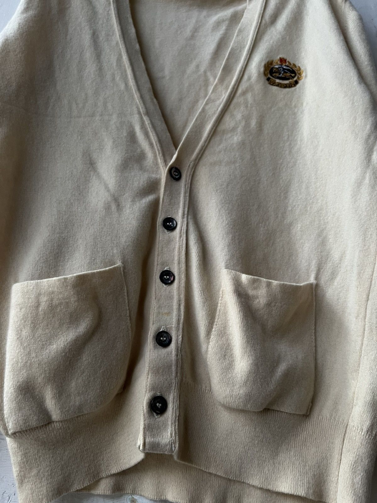 Burberry × Vintage 80s Burberry Wool Cardigan Size US L / EU 52-54 / 3 - 4 Thumbnail
