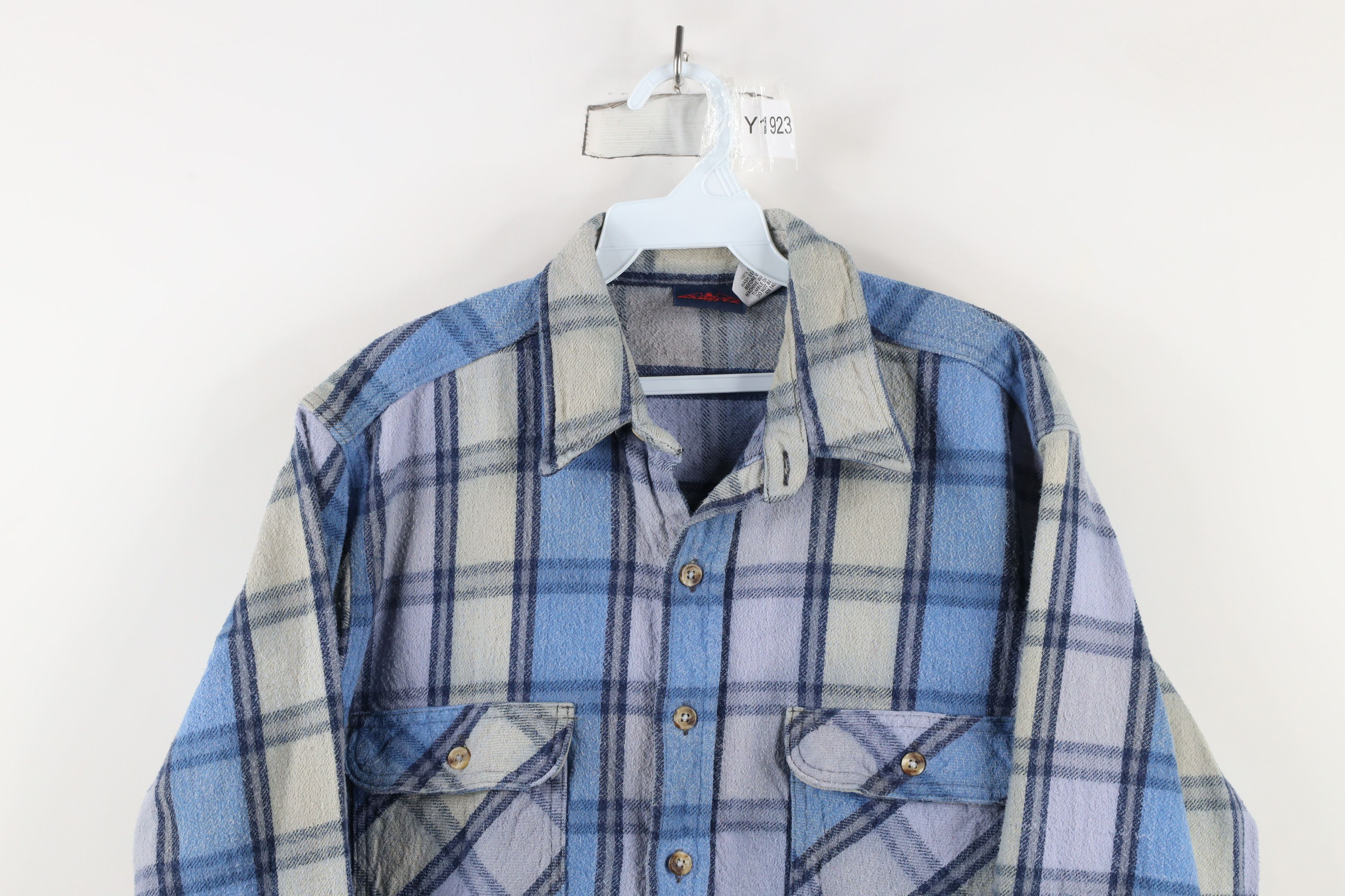 Vintage Vintage 90s Streetwear Heavyweight Button Shirt Plaid Size US L / EU 52-54 / 3 - 2 Thumbnail