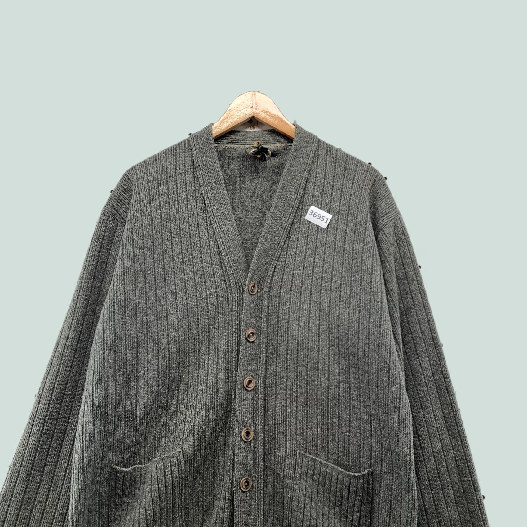 Penn VINTAGE JC Penny Cardigan Sweater Mens Large Gray Acrylic Cardigan Grandpa Size US L / EU 52-54 / 3 - 1 Thumbnail