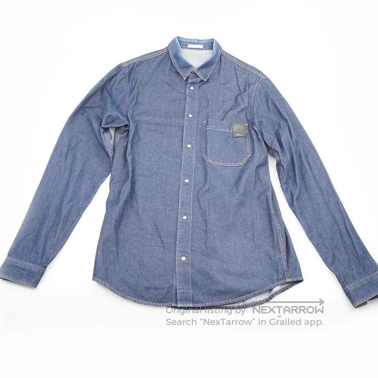Dior dior logo cotton denim long sleeve shirt. Size US M / EU 48-50 / 2 - 1 Thumbnail