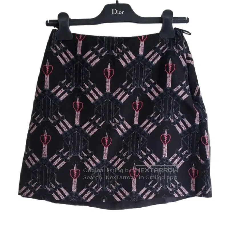 Valentino Valentino Black Printed Mini Skirt for Summer . Size 22" - 2 Thumbnail