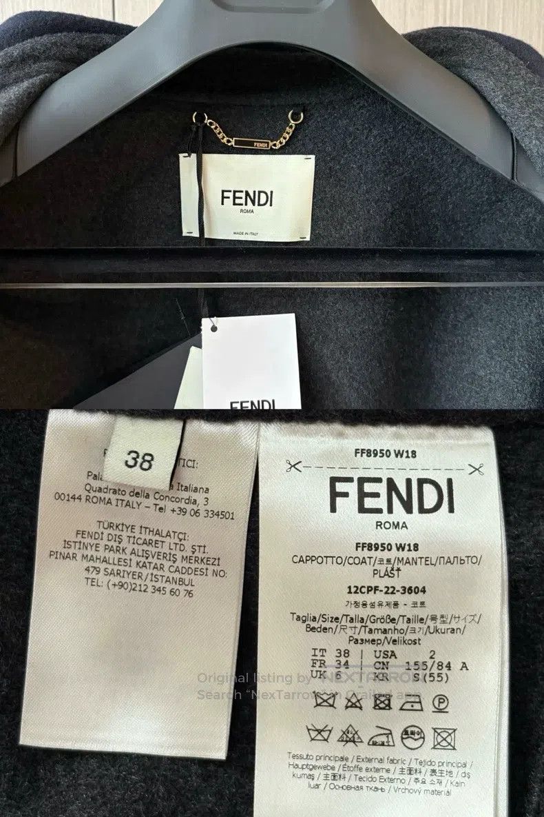 Fendi Fendi Ms.Cashmere Coat in a deep blue shade, 100% cashmere Size XS / US 0-2 / IT 36-38 - 7 Thumbnail