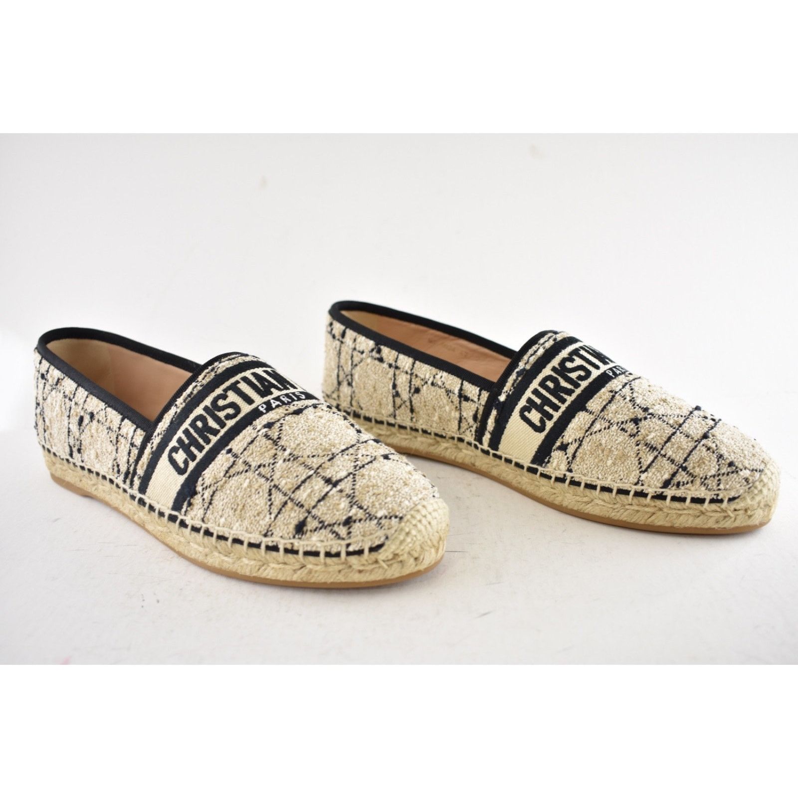 Dior Dior Granville Beige Black Cannage Tweed Embroidered Logo Size US 12 / IT 42 - 6 Thumbnail