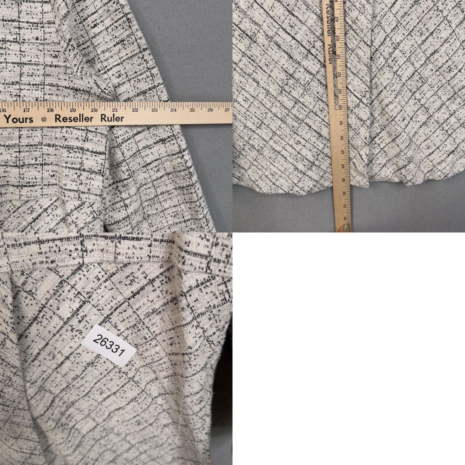 Soft Surroundings Soft Surroundings Jacket Womens XL White Check Knit Full Zip Pockets Casual Size XL / US 12-14 / IT 48-50 - 8 Thumbnail