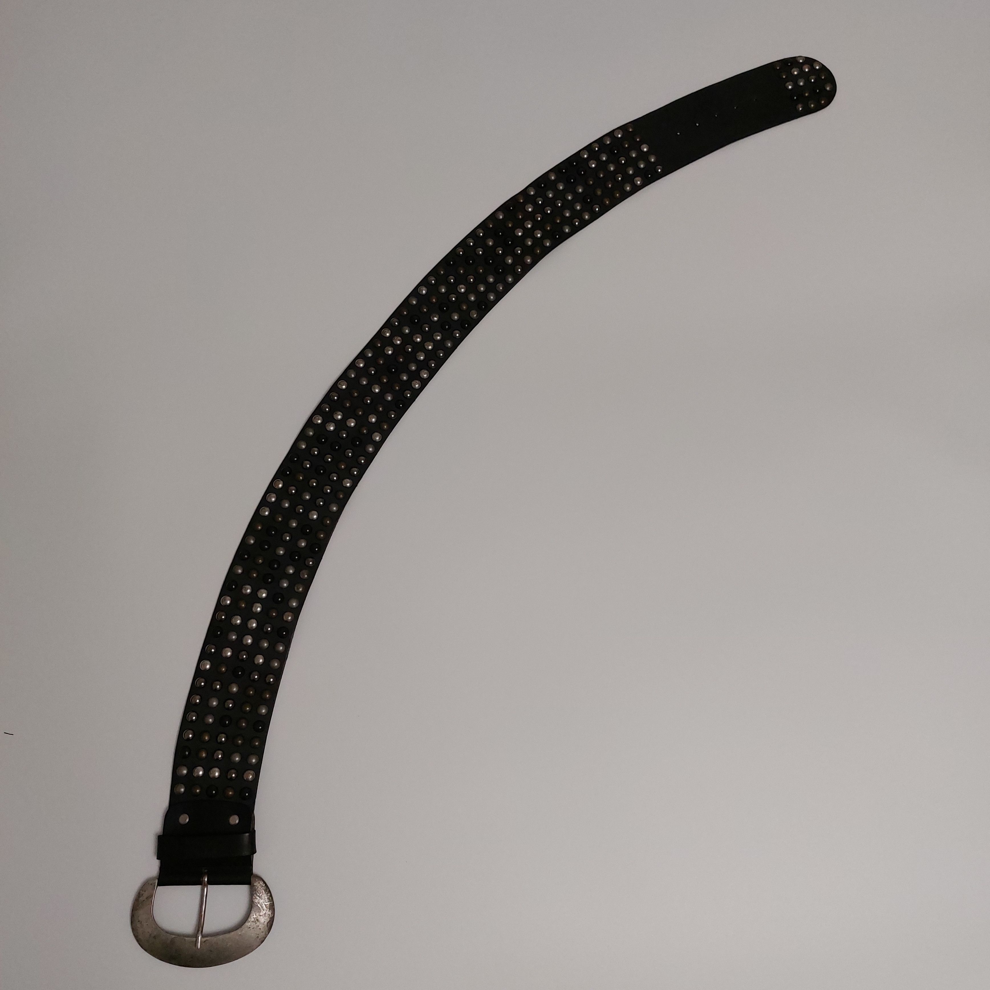 Leather Vintage Studded Leather Belt Heavy Metal Punk Size ONE SIZE - 6 Thumbnail