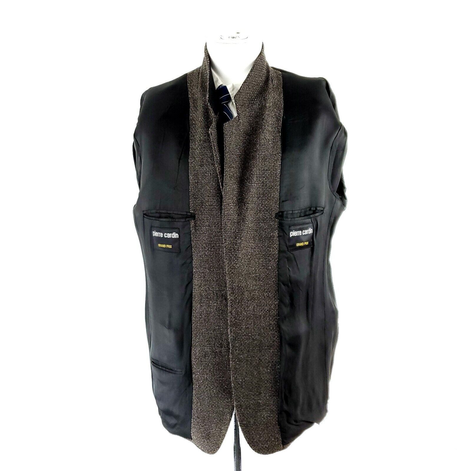 Pierre Cardin Pierre Cardin Wool Tweed 2 Button Sport Coat 42R Black Green Size 42R - 9 Thumbnail