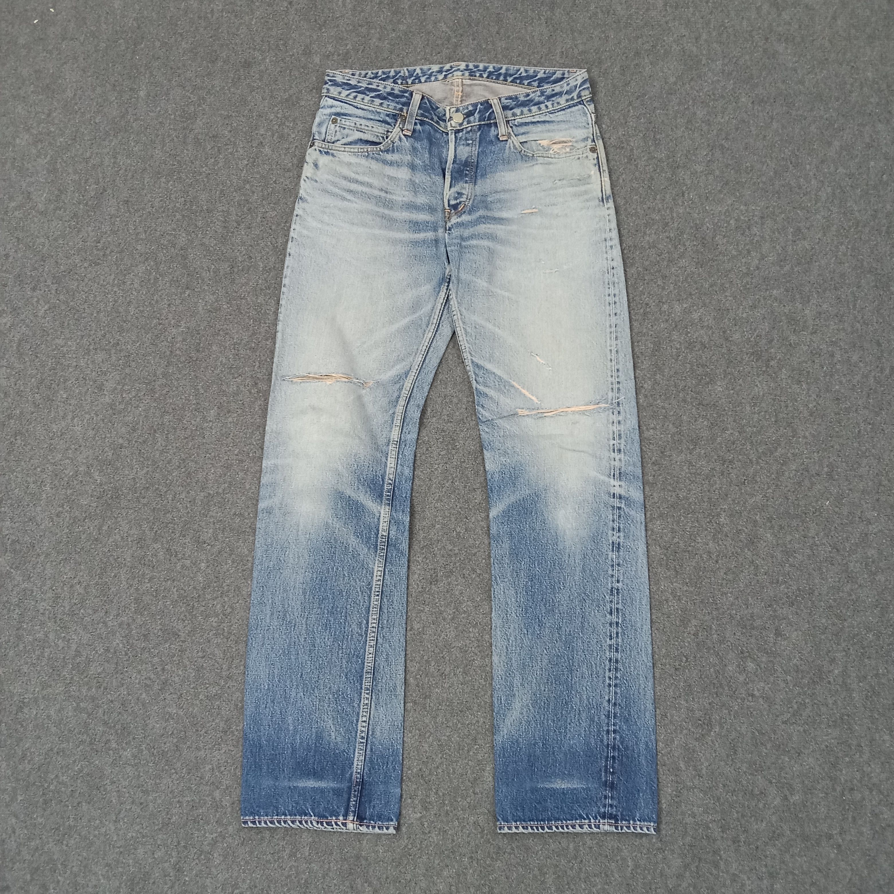 HOLLYWOOD RANCH MARKET H.Ranch.M Distressed Style Selvedge Denim Jeans C244N29 Size US 32 / EU 48 - 1 Thumbnail