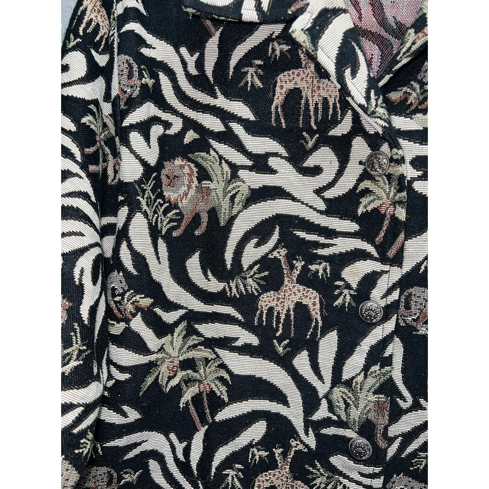 Vintage Womens Vintage Safari Blazer Jacket Tapestry Jacquard XL Size XL / US 12-14 / IT 48-50 - 4 Thumbnail