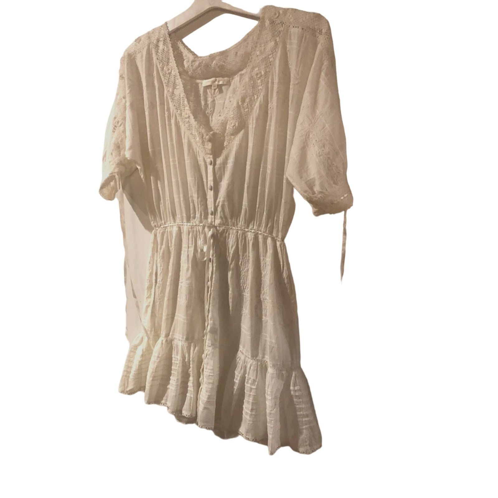 LoveShackFancy Love shack fancy white lace embroidered dress. Size XS / US 0-2 / IT 36-38 - 2 Thumbnail
