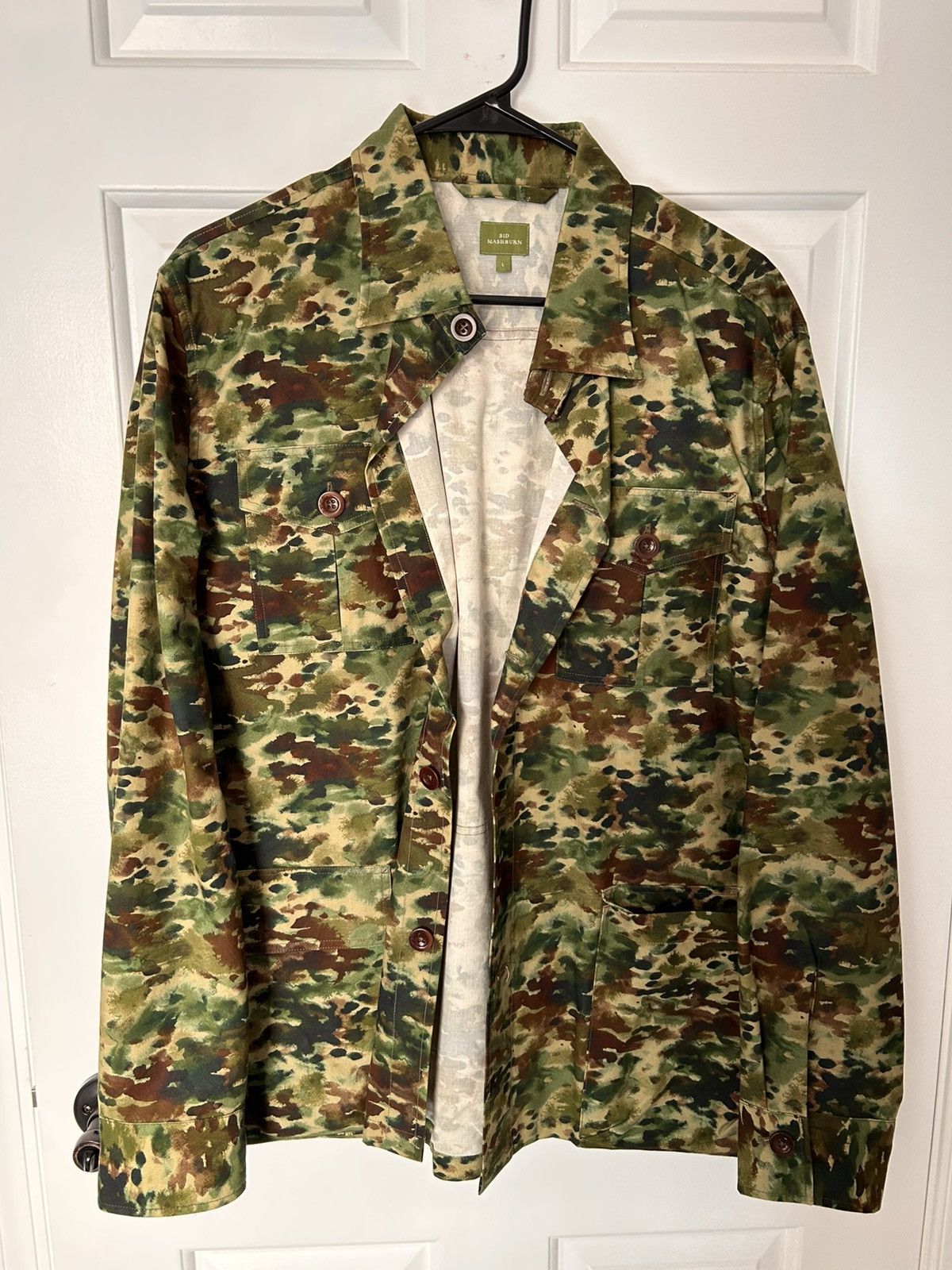 Sid Mashburn Sid Mashburn Camouflage Print Waxed Cotton Overshirt Jacket Size US L / EU 52-54 / 3 - 1 Thumbnail