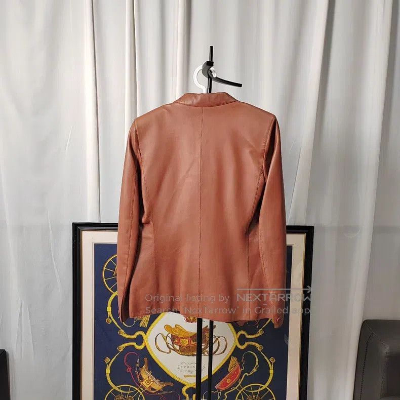 Hermes Hermes Short Brown Leather Jacket Size XS / US 0-2 / IT 36-38 - 2 Thumbnail