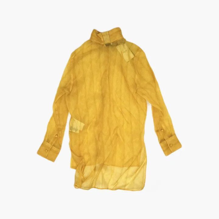 Fendi Fendi Sheer Yellow Silk Shirt -2507 Size US M / EU 48-50 / 2 - 2 Thumbnail