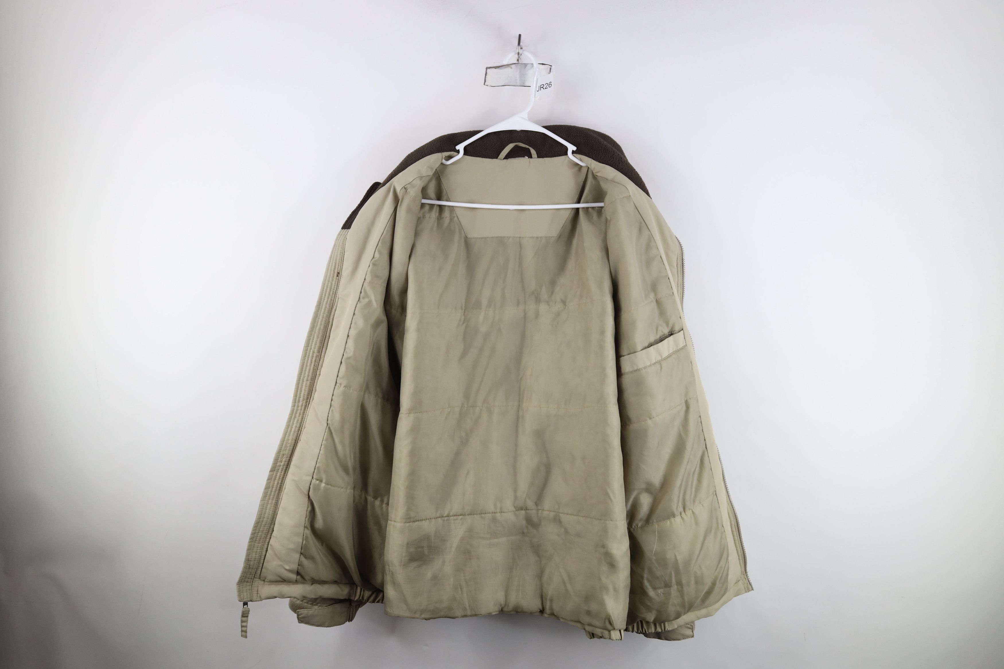 Vintage Vintage 90s Streetwear Blank Full Zip Bomber Jacket Beige Size US XXL / EU 58 / 5 - 11 Thumbnail