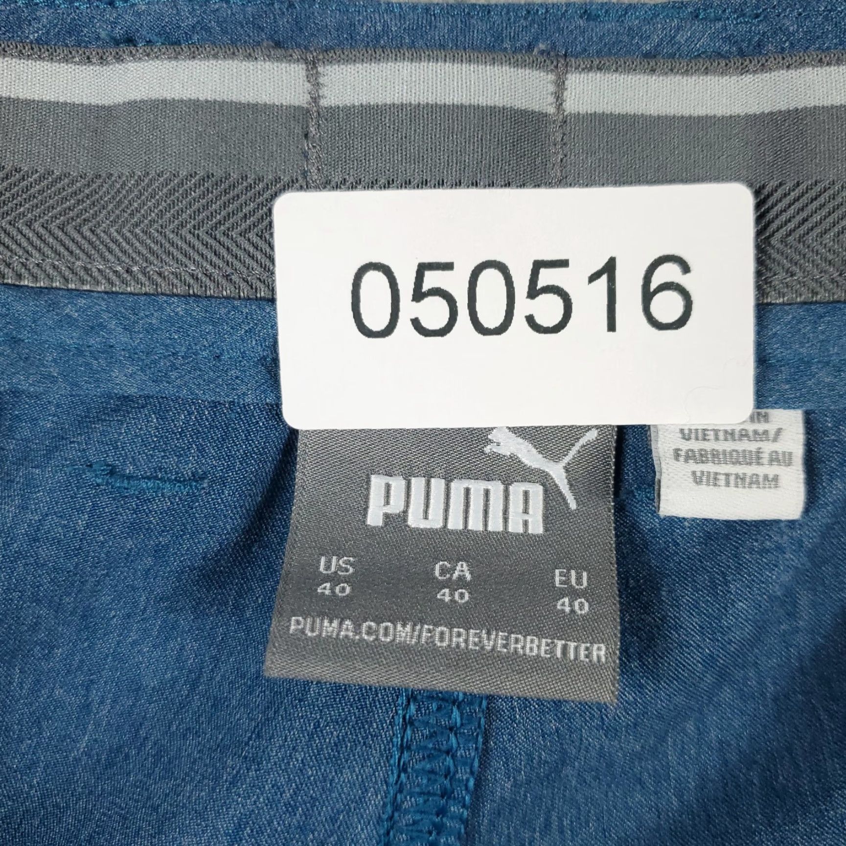 Puma Puma Shorts Mens 40 Blue Chino Flat Front Regular Fit Pocket Logo Shorts Size US 40 / EU 56 - 8 Thumbnail