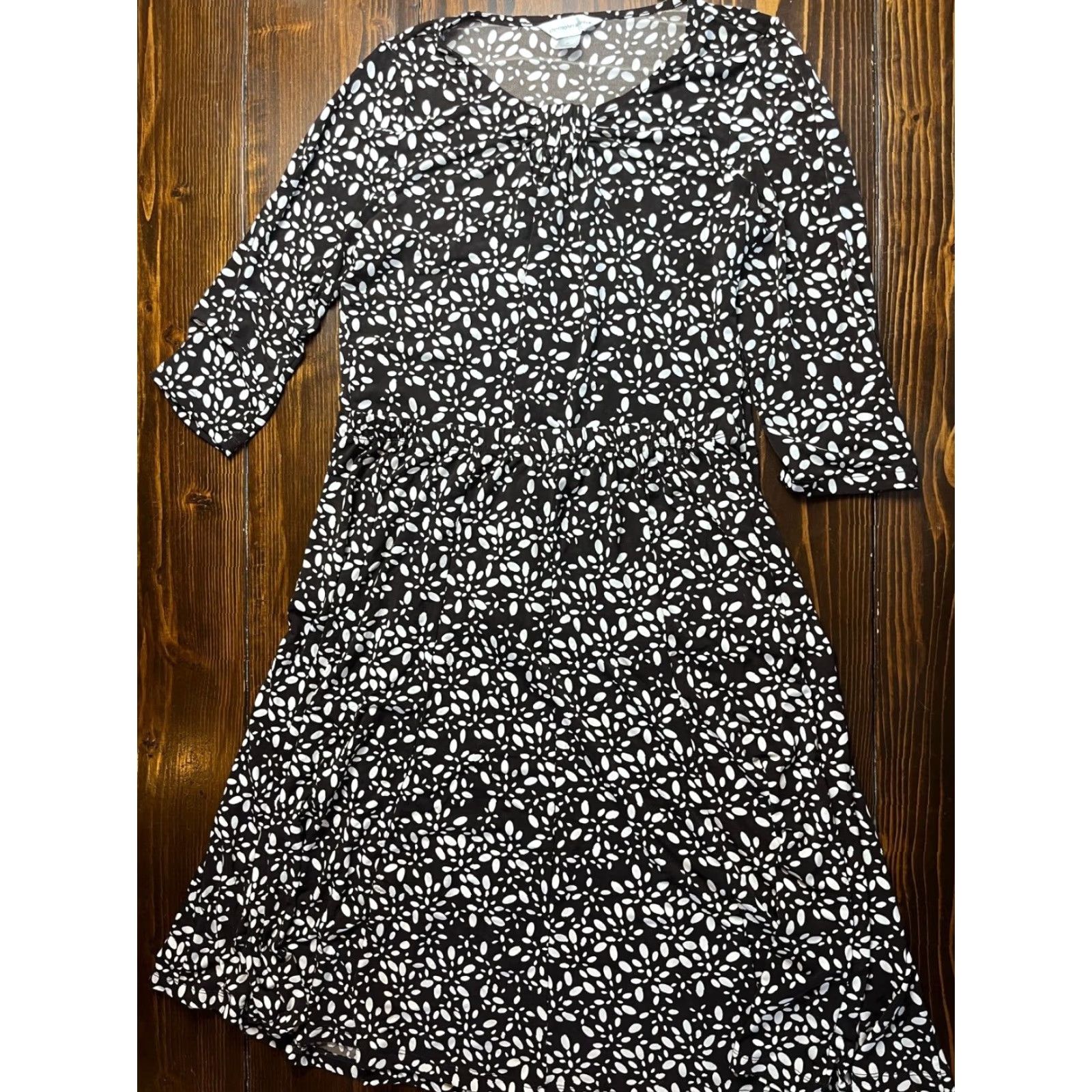 Vintage Christopher & Banks Blouse Skirt Outfit 2 Piece Floral Brown White M Womens Size M / US 6-8 / IT 42-44 - 2 Thumbnail