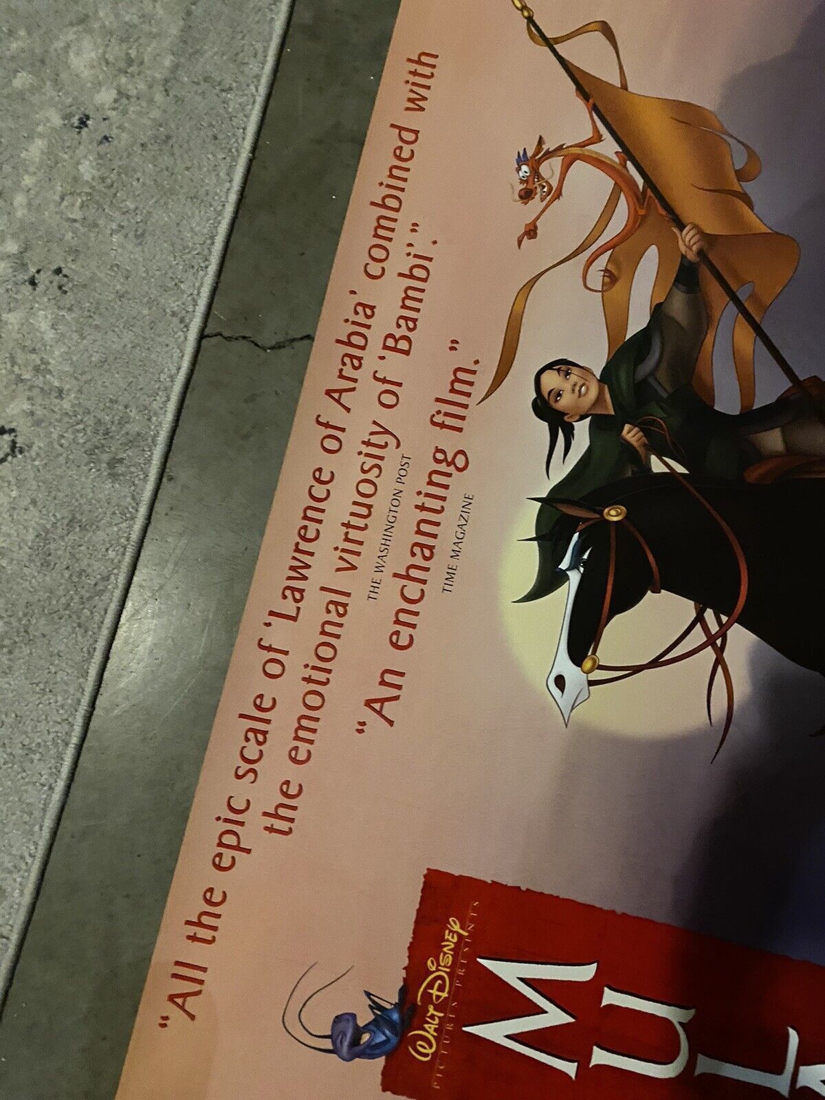 Disney Vintage 90s Mulan UK Release Date Poster October 16th Disney Size ONE SIZE - 3 Thumbnail