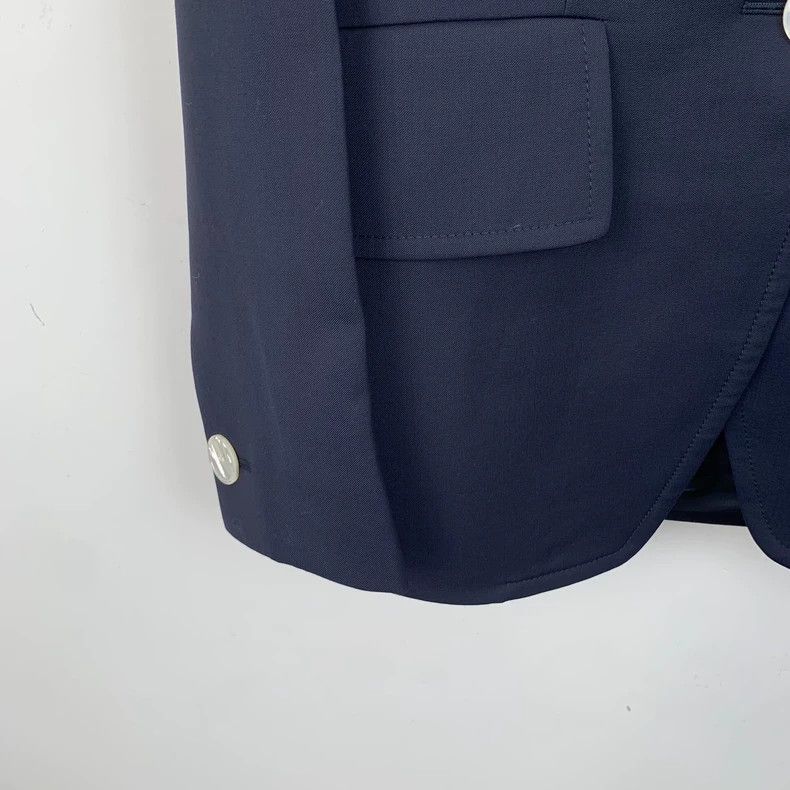Prada Prada Dark blue sheep wool lapel single-breasted suit jacke Size US XS / EU 42 / 0 - 4 Thumbnail