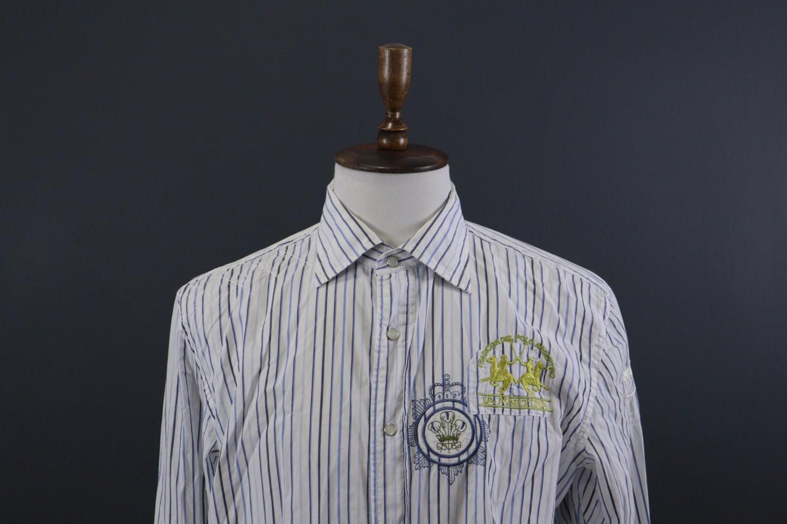 OVER THE STRiPES La Martina Buenos Aires Blue Stripe Shirt 18 / 45 / XXL Size US XXL / EU 58 / 5 - 2 Thumbnail