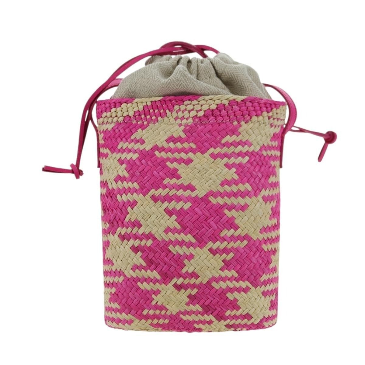 Loewe Loewe Anagram Raffia Shoulder Bag Pink Size ONE SIZE - 5 Thumbnail