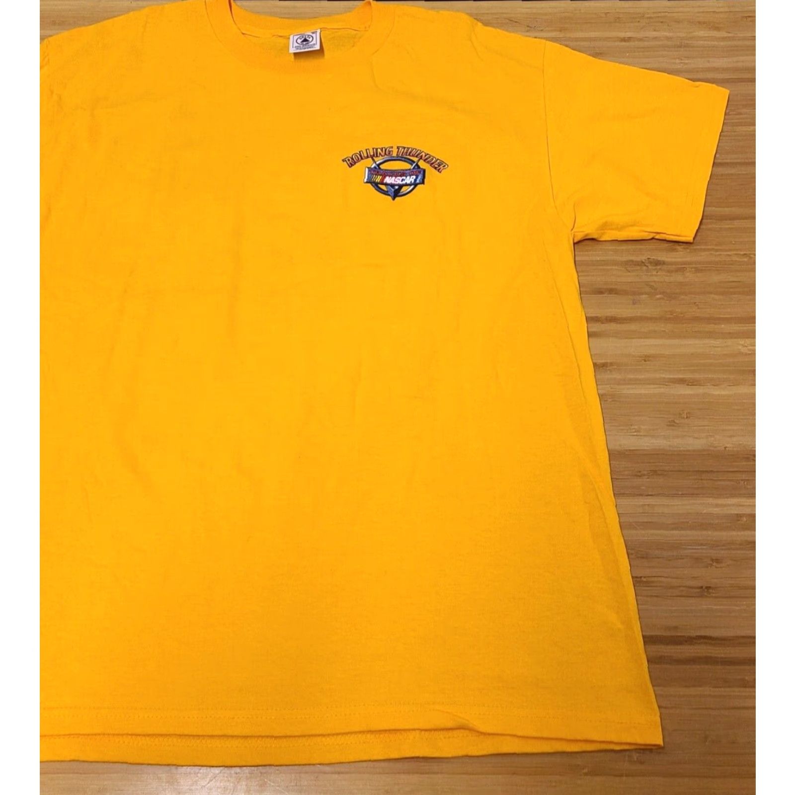 Delta VINTAGE Delta NASCAR Shirt XL Men's Yellow 100% Cotton Short Sleeve T-Shirt Racing Cars Print Size US XL / EU 56 / 4 - 2 Thumbnail