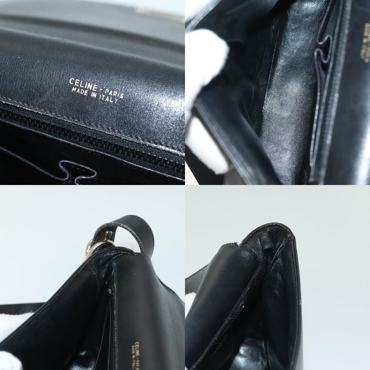 Celine CELINE Shoulder Bag Leather Navy Gold Size ONE SIZE - 12 Thumbnail