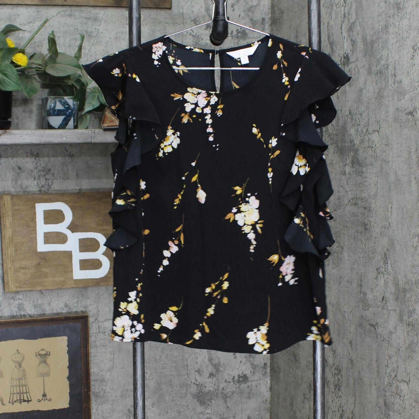 Designer NEW LC Lauren Conrad Sleeve Sleeve Blouse Shirt Top Black M Size M / US 6-8 / IT 42-44 - 1 Thumbnail