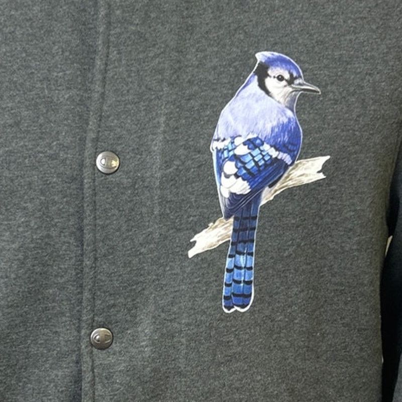 Champion New Champion Mens Small Hand Printed Blue Jay Bomber Jacket Size US S / EU 44-46 / 1 - 2 Thumbnail