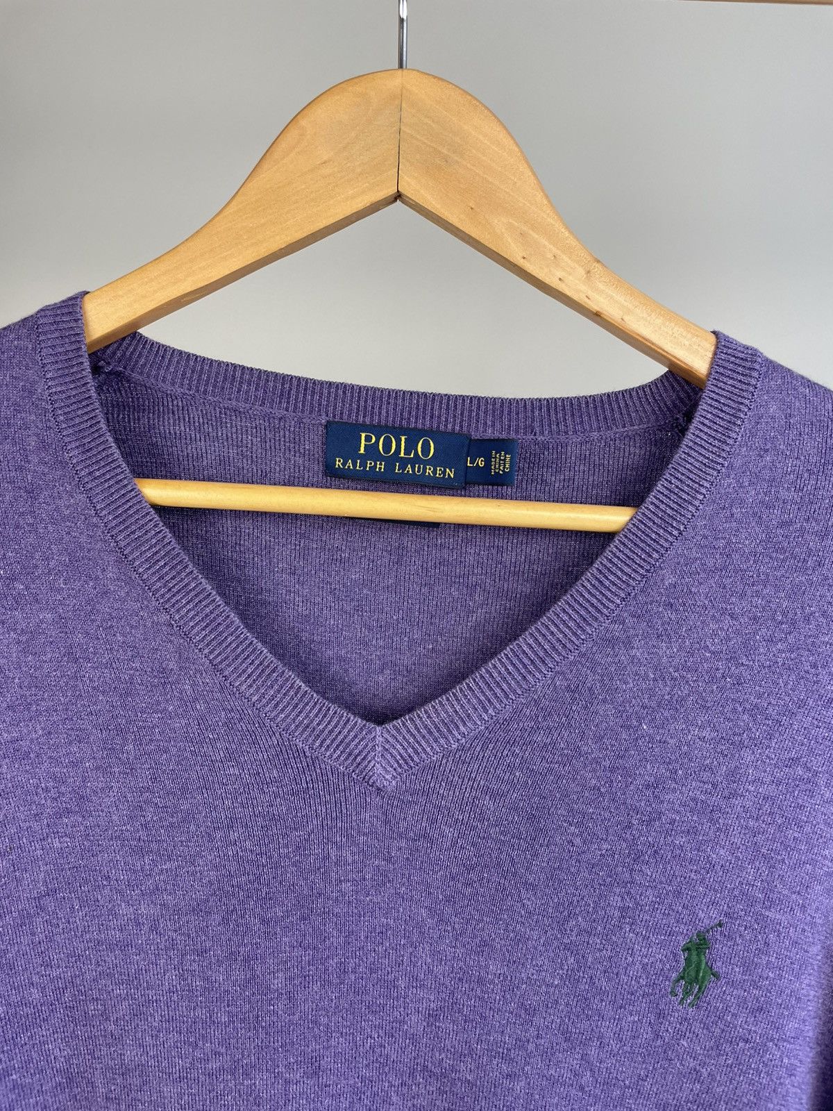 Polo Ralph Lauren × Ralph Lauren × Vintage Polo Ralph Lauren cotton vintage v neck sweater Size US L / EU 52-54 / 3 - 3 Thumbnail