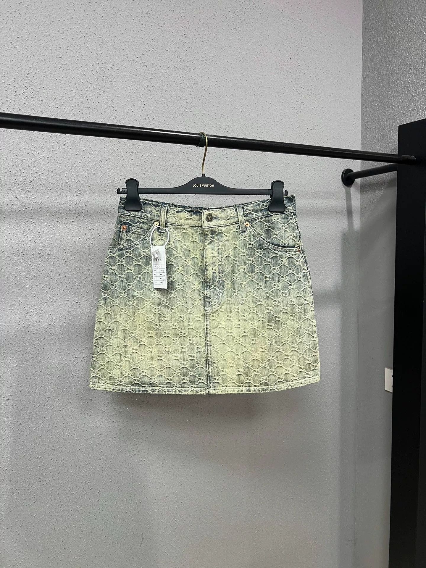 Gucci Gucci Heavily Washed Monogram Denim Skirt Size US S / EU 44-46 / 1 - 1 Thumbnail