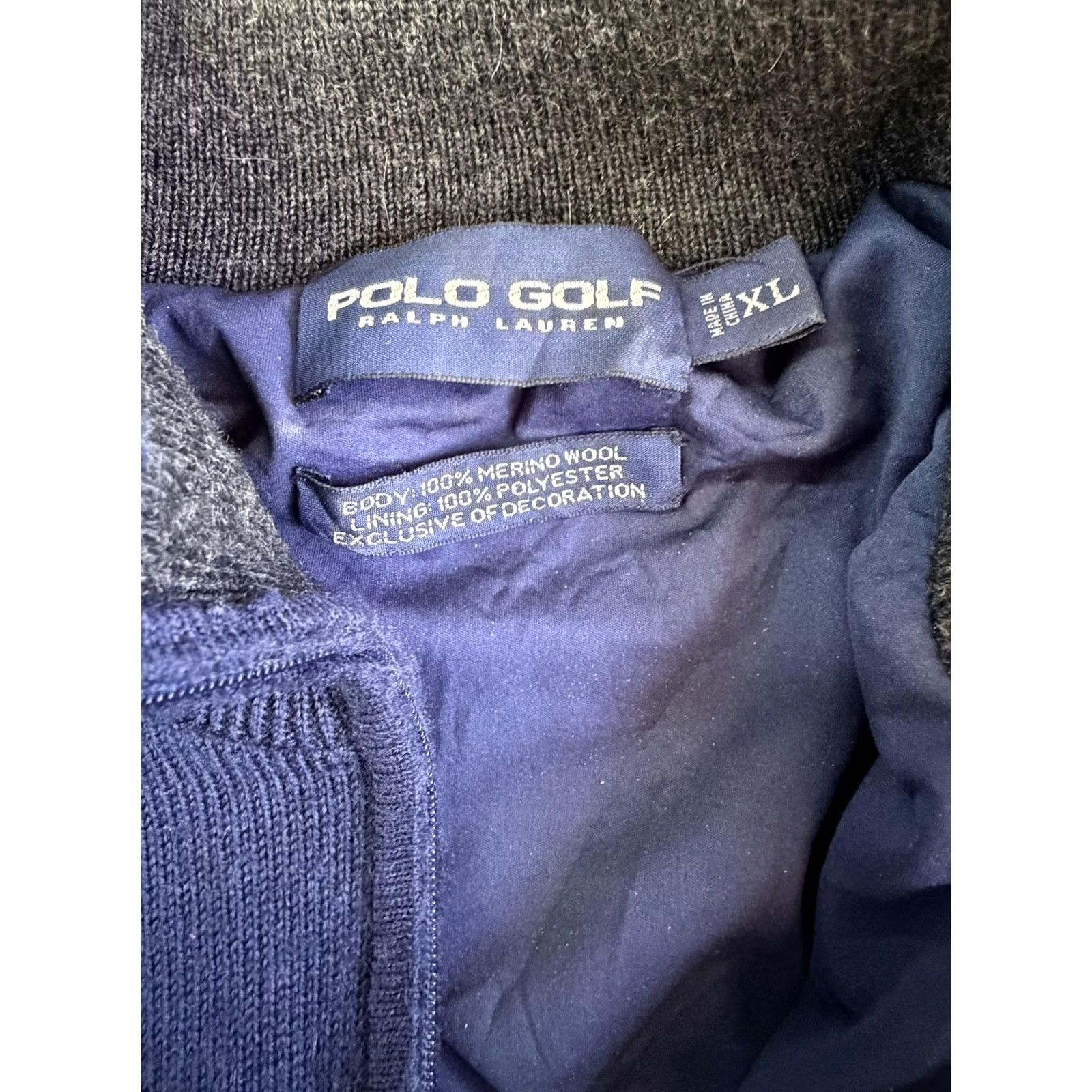 Polo Ralph Lauren Polo Golf Ralph Lauren Sweater Mens XL Blue 1/4 Zip Mock Neck Merino Lined Size US XL / EU 56 / 4 - 2 Thumbnail