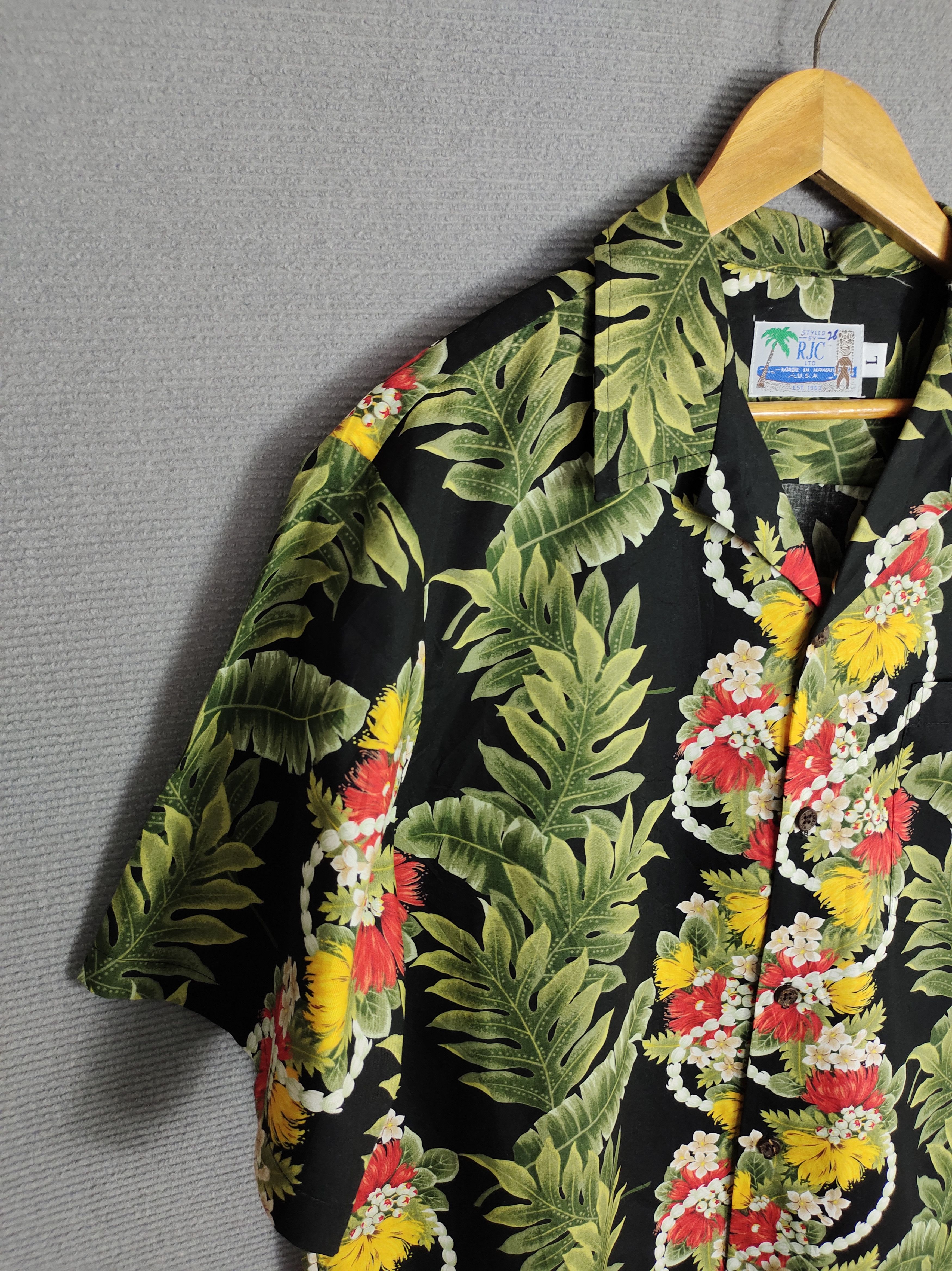 Vintage 1980s RJC Flowers Printed Panel Classic Hawaiian Shirt Size US L / EU 52-54 / 3 - 3 Thumbnail