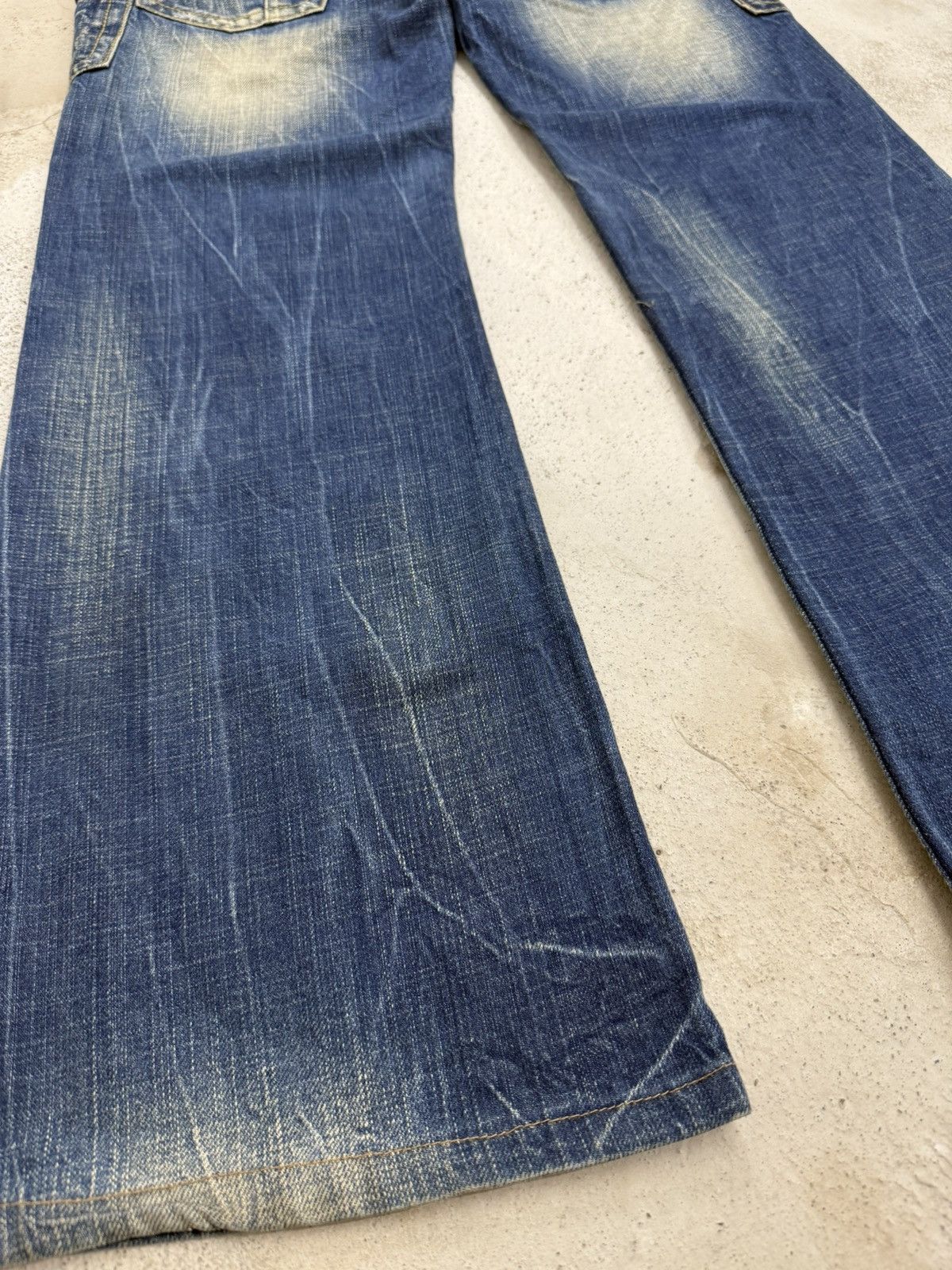 Hysteric Glamour Wide Leg Mudwash Thunder Whisker Distressed Denim Pants Size US 31 - 15 Thumbnail