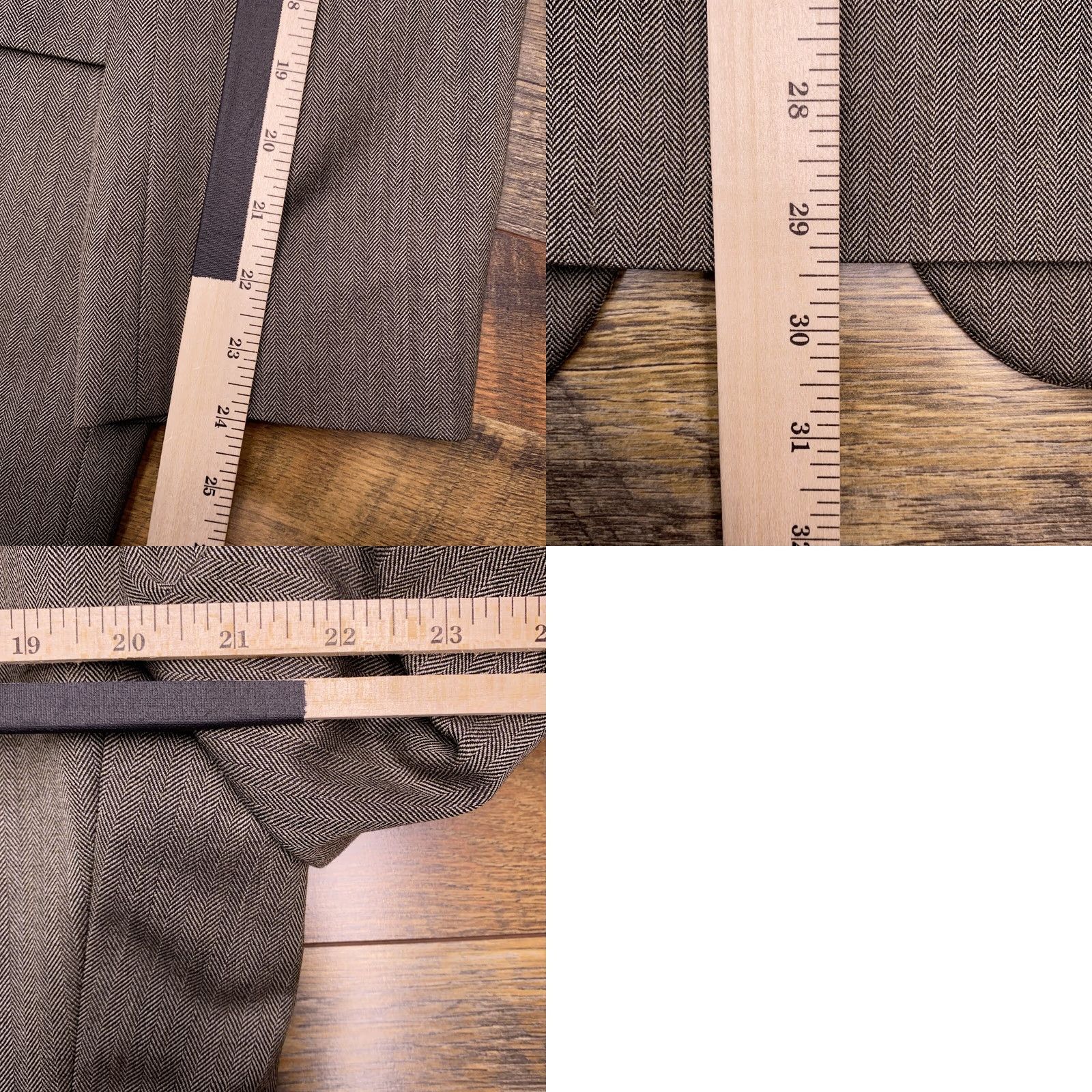 Chaps Chaps Suit Jacket Mens 40S Herringbone Wool Blazer, Notch Lapel, Single-Breasted, Two-Button Front, Brown, Regular Fit, Dry Clean Only Size 40R - 9 Thumbnail