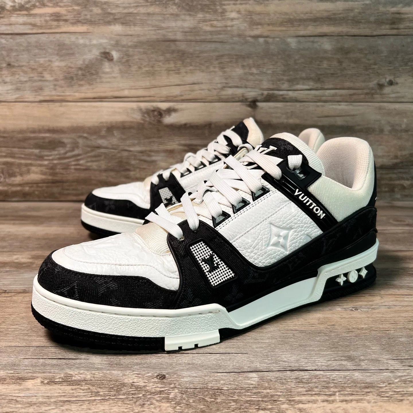 Louis Vuitton Men's LV Trainer Black White Panda Denim UK7.5/41.5 Size US 8.5 / EU 41-42 - 1 Thumbnail