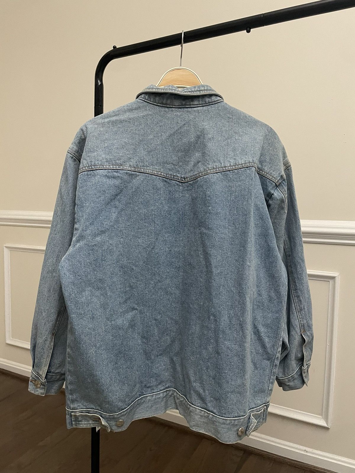 Wrangler Vintage 90s Blue Denim Trucker Jacket Mid Wash Levis Size US XL / EU 56 / 4 - 7 Thumbnail