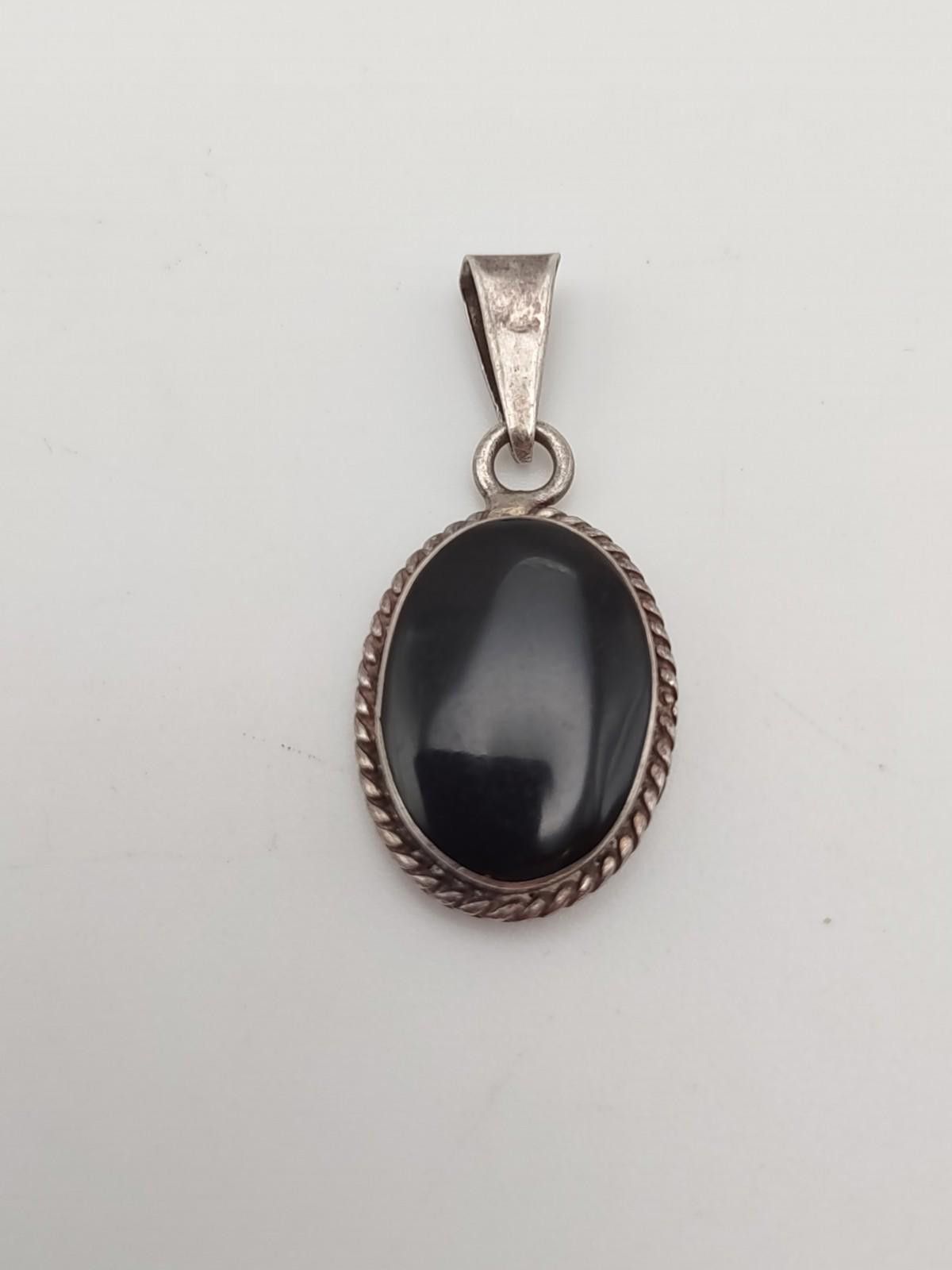 Other Taxco Mexican Sterling Silver Onyx Pendant TL-115 5.67 g Size ONE SIZE - 1 Thumbnail