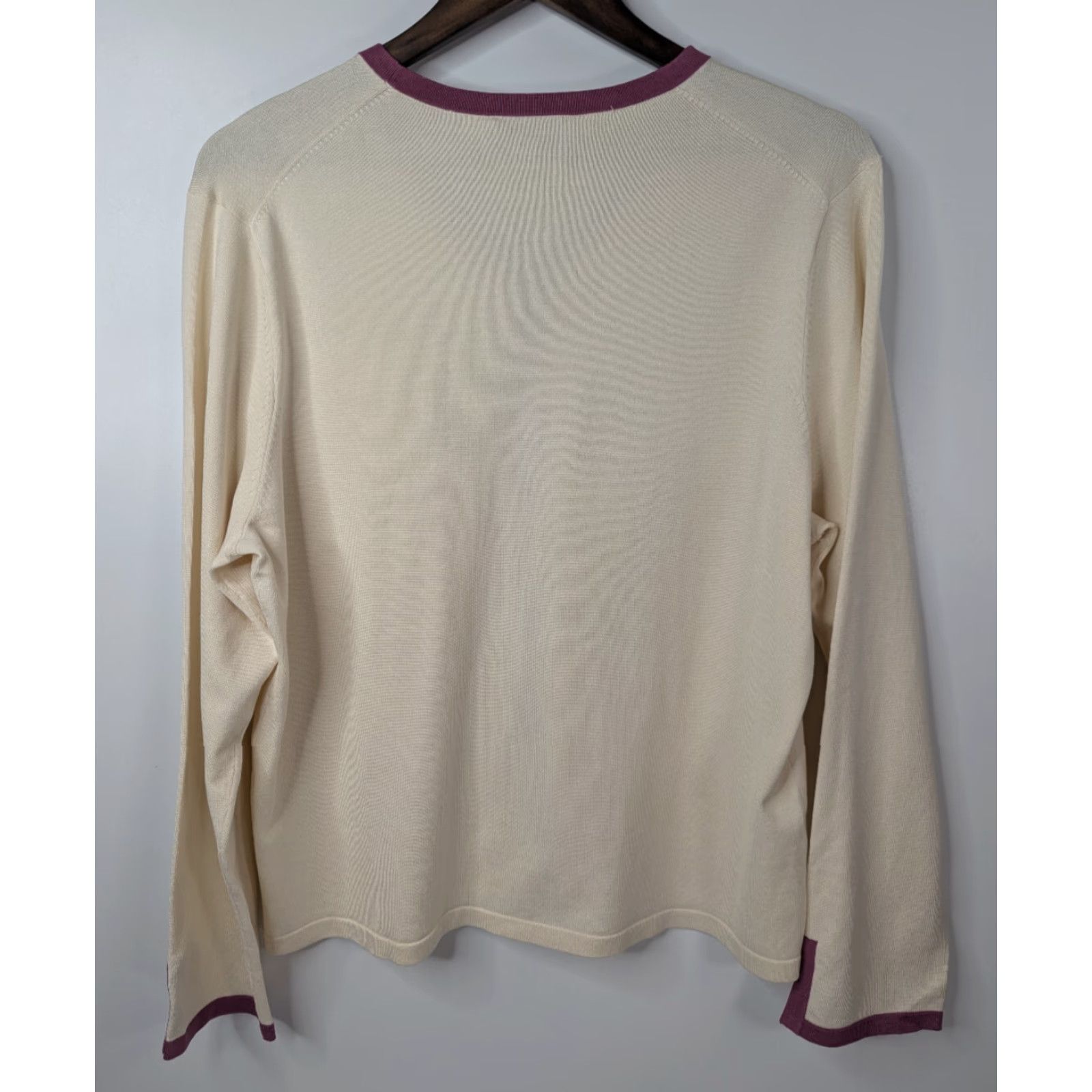 Pendleton Pendleton Silk Blend Ivory Button Cardigan V-Neck Sweater Size Large Preppy Size L / US 10 / IT 46 - 4 Thumbnail