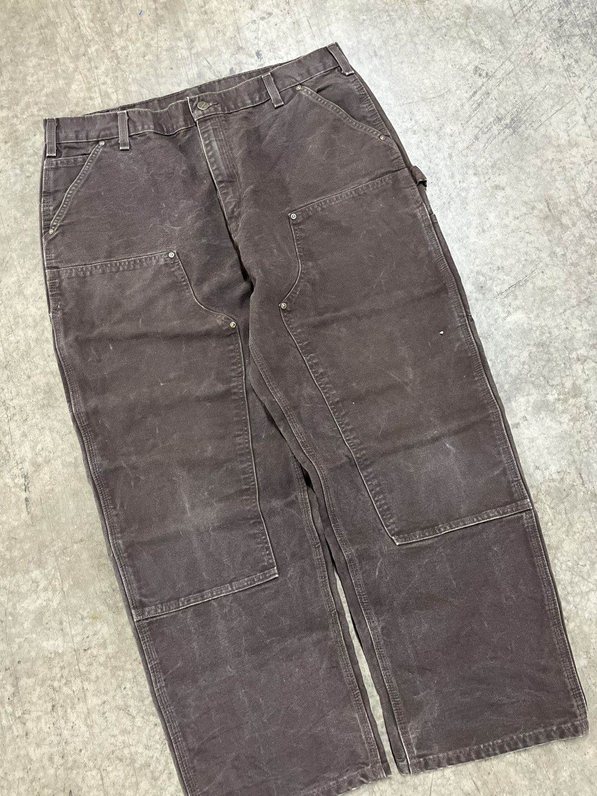 Carhartt Carhartt double knees mocha brown streetwear hype rare baggy Size US 36 / EU 52 - 4 Thumbnail