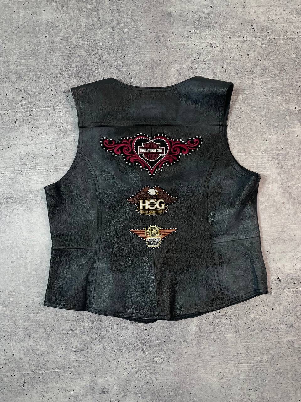 Harley Davidson Vintage Harley Davidson Women Leather Vest Y2K Size L / US 10 / IT 46 - 1 Thumbnail