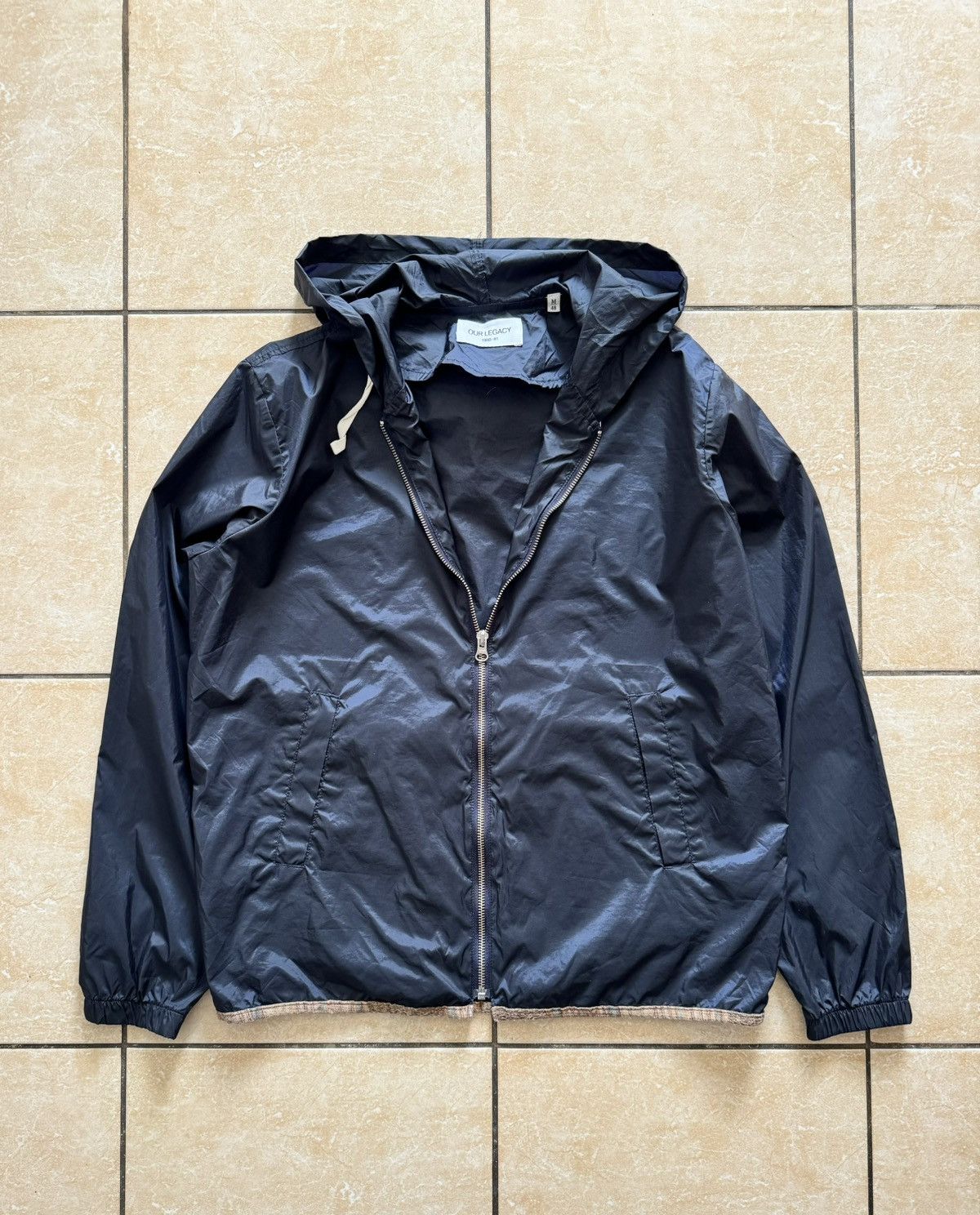 image of Vintage Our Legacy Windbreaker With App Midnight Shadowfly 1980-81 Nylon Light Jacket in Black (Siz