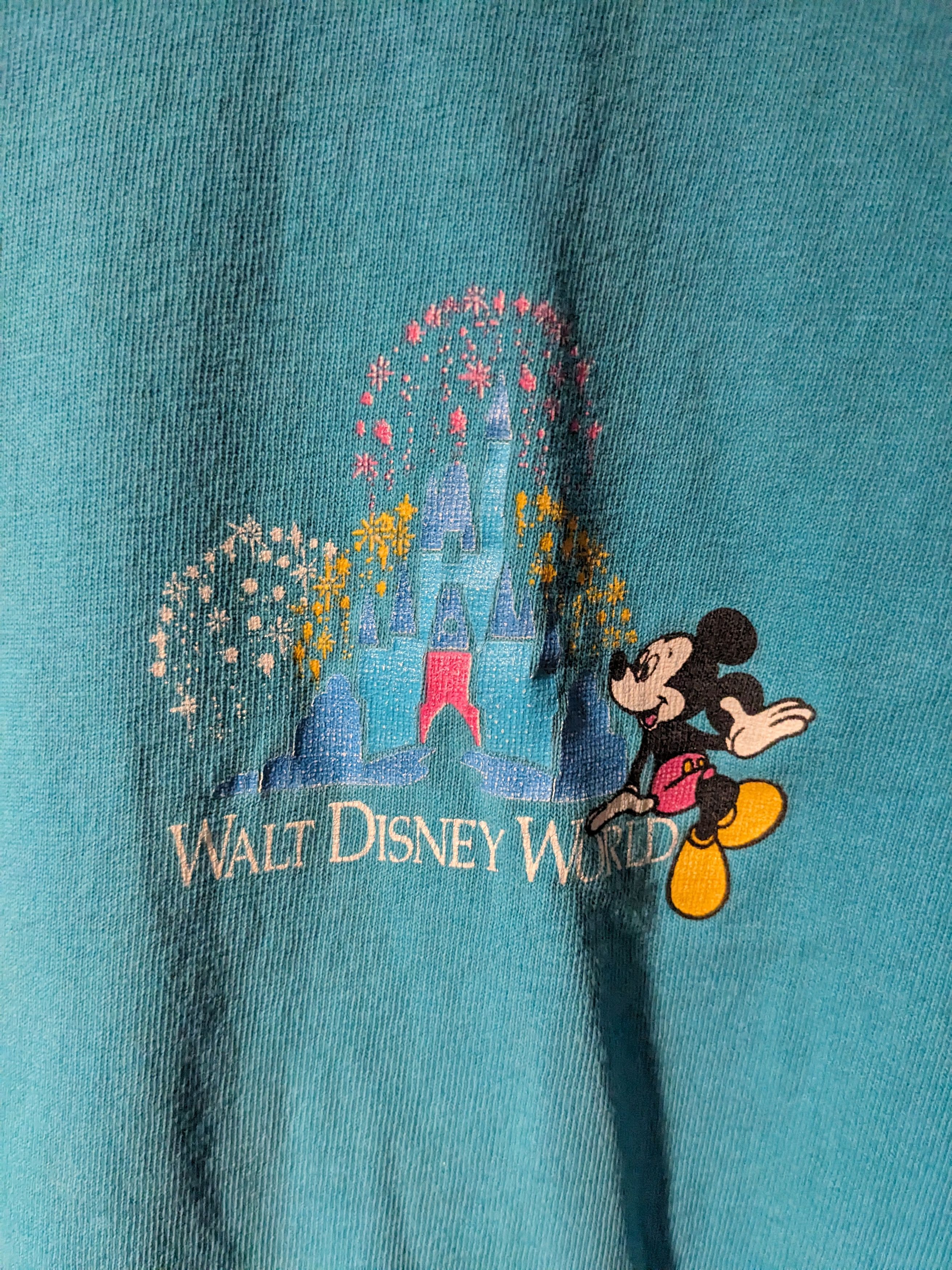 Disney × Vintage Vintage 90s Walt Disney World Logo Blue Henley T-Shirt Size US L / EU 52-54 / 3 - 2 Thumbnail