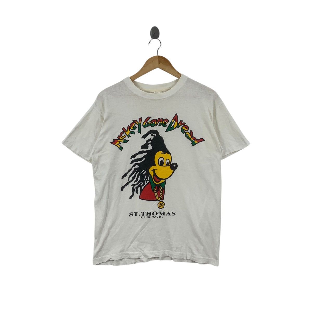 Mickey Mouse Vintage MICKEY MOUSE RASTA Dreadlock Reggae Tee Shirt Top Size US M / EU 48-50 / 2 - 1 Thumbnail