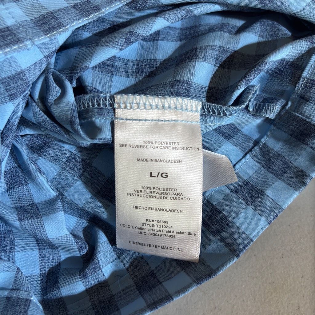 Other Habit Gingham Long Sleeve Vented Fishing Button up Shirt Blue Large Outdoorsy Size US L / EU 52-54 / 3 - 11 Thumbnail