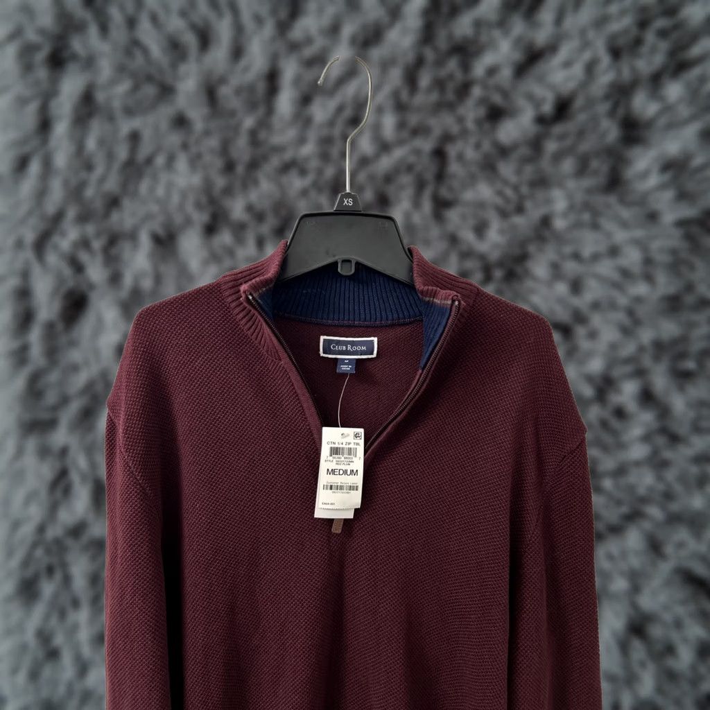 Club Room Club Room Sweater Mens Size M Red 1/4 Zip Pullover Long Sleeve Knit Sweatshirt Casual Winter Fall Teens? No, omit. Size US M / EU 48-50 / 2 - 1 Thumbnail