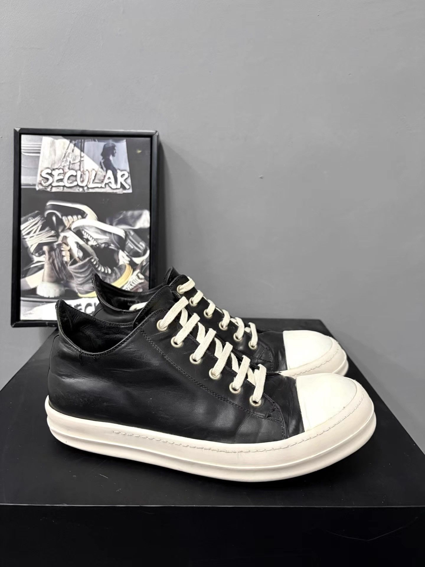 Rick Owens Rick Owens Mainline Leather Sneakers K34 Size US 7.5 / EU 40-41 - 4 Thumbnail