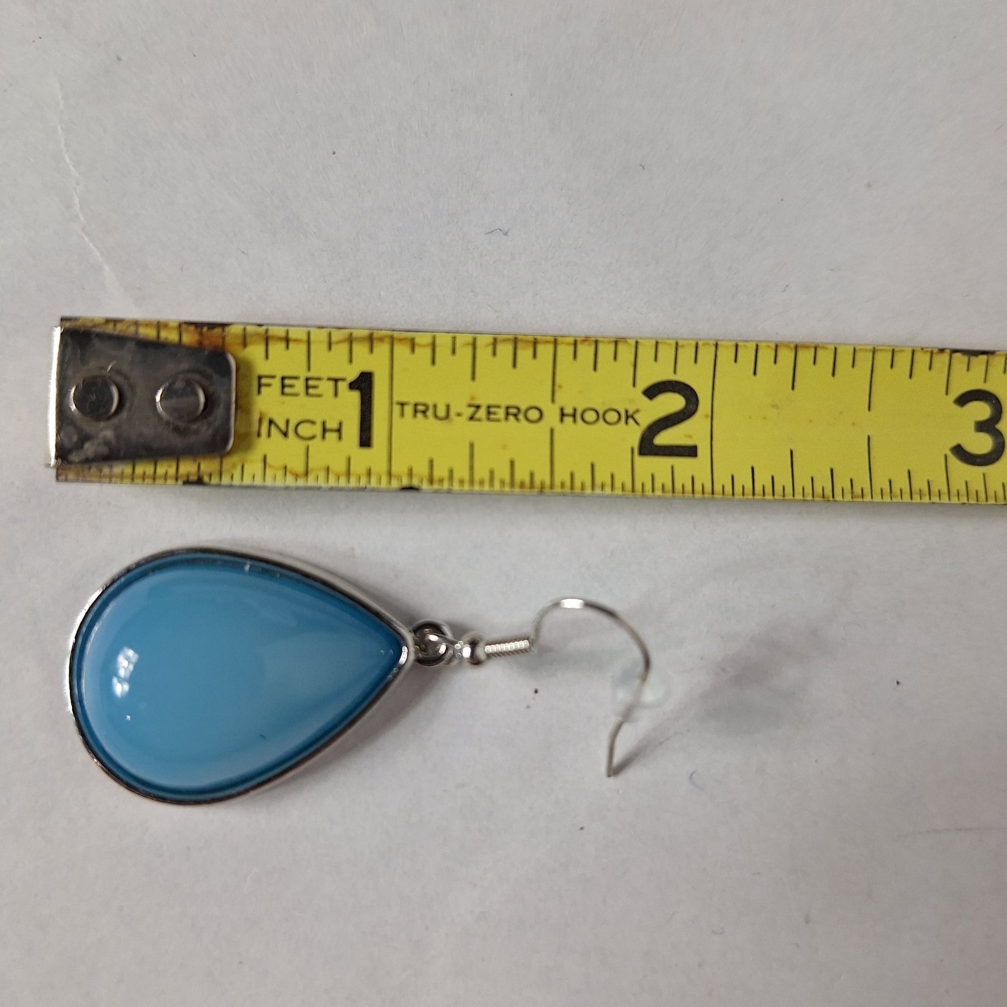 Other Blue Teardrop Dangle Earrings Silver Tone Coastal Beachy Boh Size ONE SIZE - 3 Thumbnail