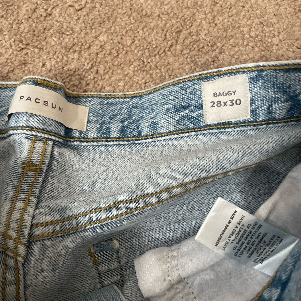 Pacsun Light Blue Wash Baggy Jeans Pacsun Size 28/30 Size US 28 / EU 44 - 4 Thumbnail
