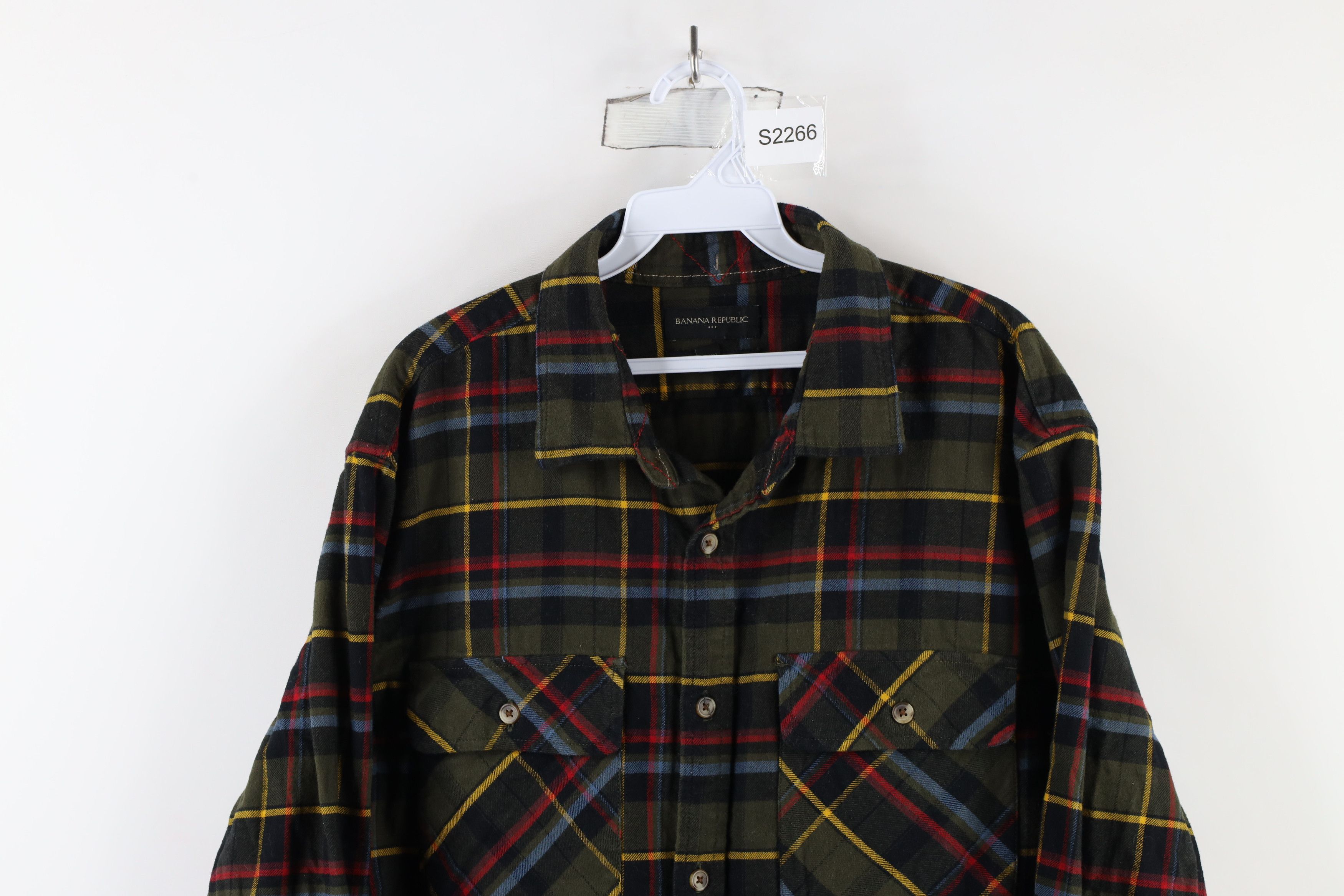Banana Republic × Vintage Banana Republic Flannel Collared Button Shirt Rainbow Plaid Size US XL / EU 56 / 4 - 2 Thumbnail