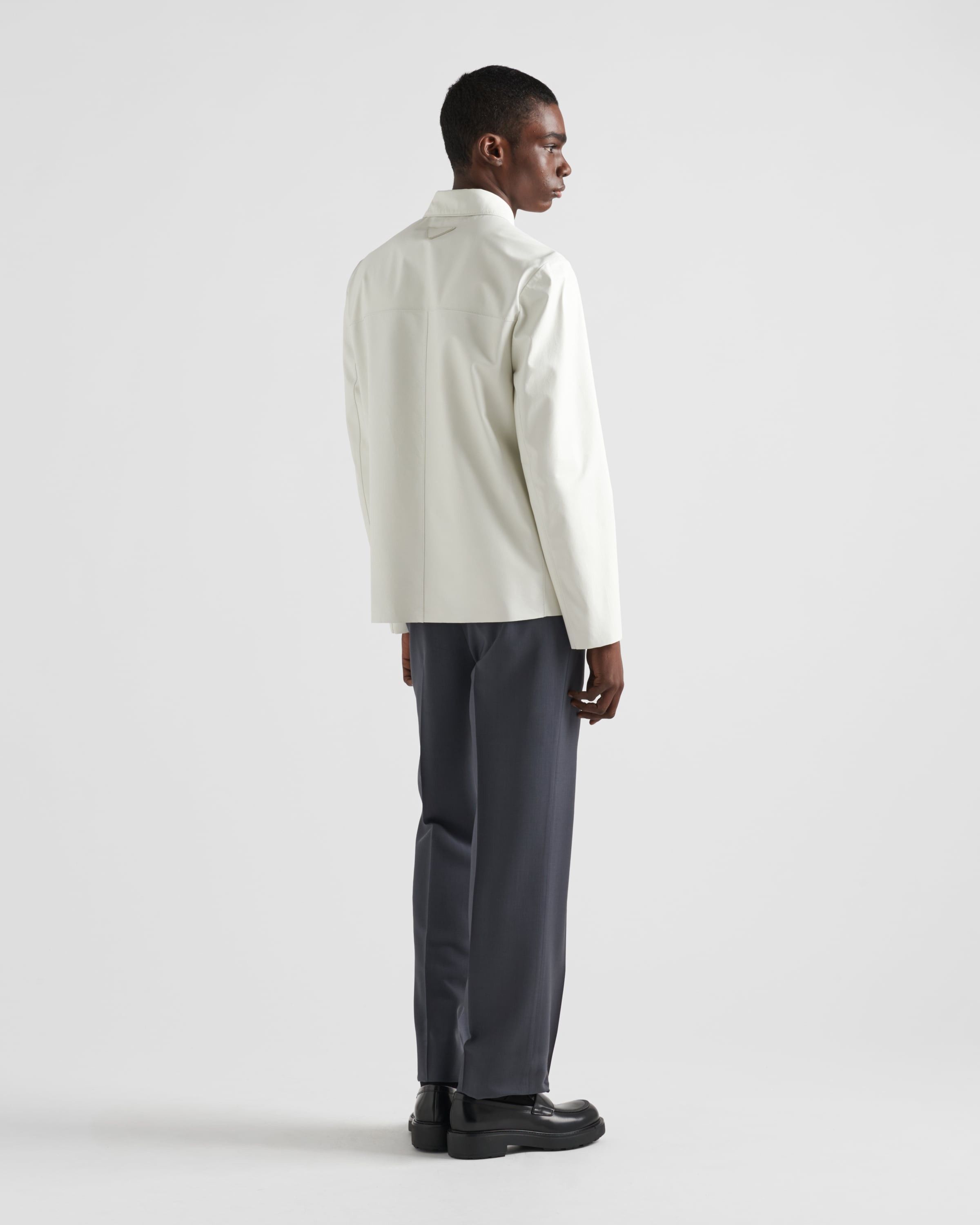 Prada o1bcso1str1025 Vitello Blouson Jacket in White Size US L / EU 52-54 / 3 - 5 Thumbnail