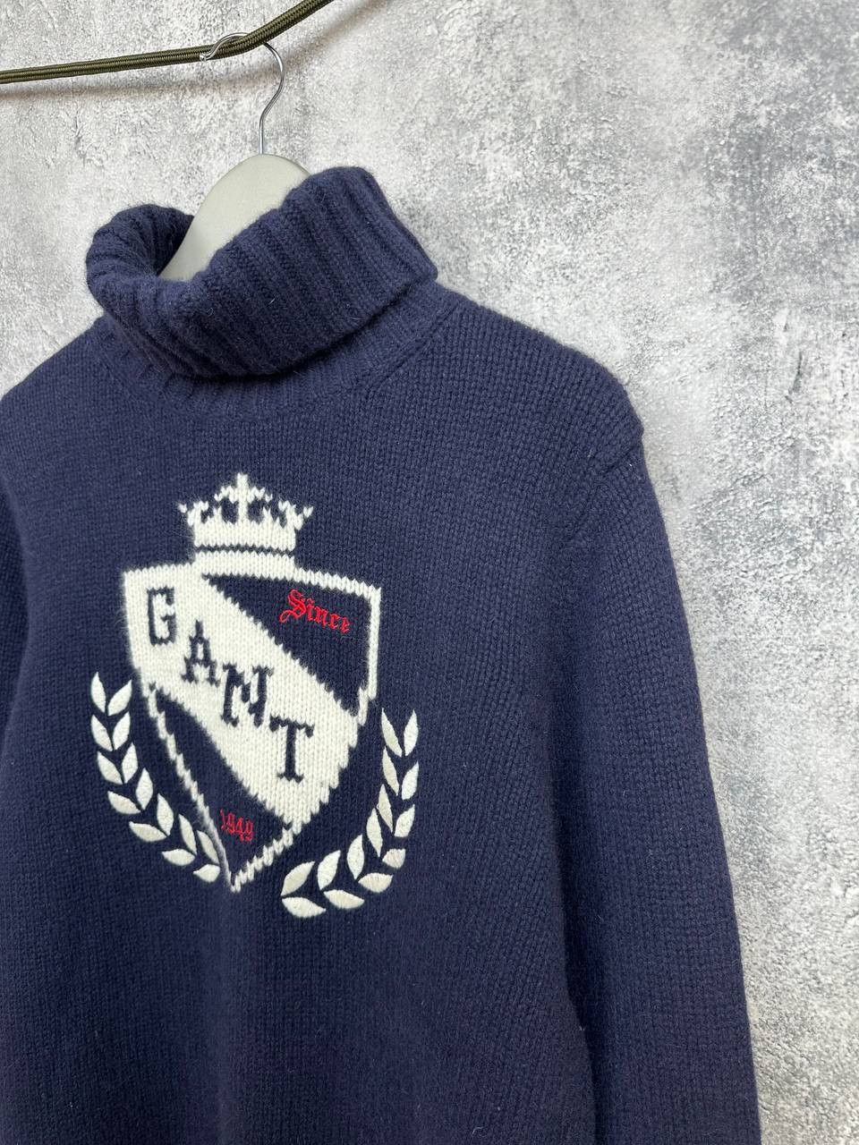 Gant GANT Lambswool Angora Turtleneck Crest Logo Knit Jumper Size XL / US 12-14 / IT 48-50 - 5 Thumbnail